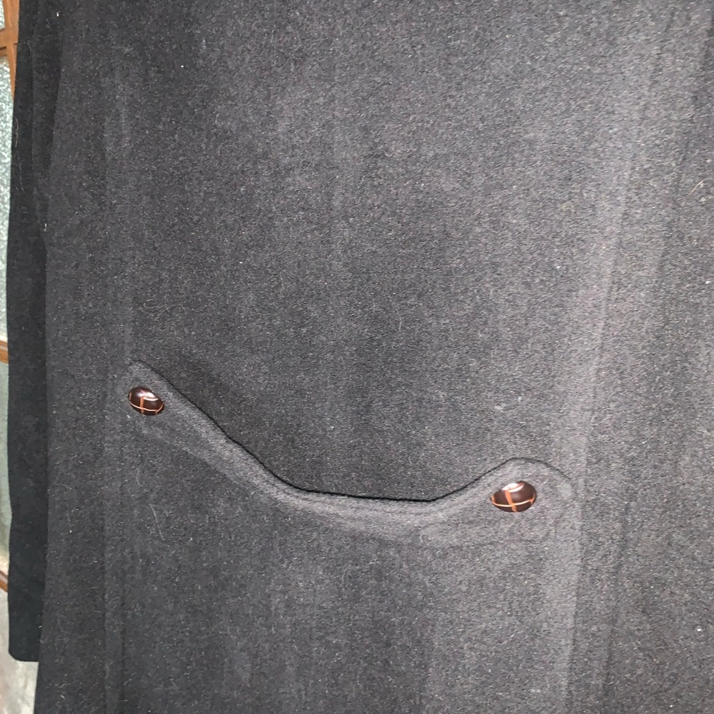 Classic Black Women's Wool Coat - Timeless Winter Jacket - Picture 7 of 9